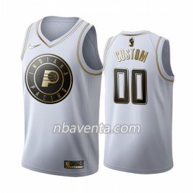 Camiseta Hombre Indiana Pacers Personalizadas 2019-20 Nike Blanco Golden Edition Swingman